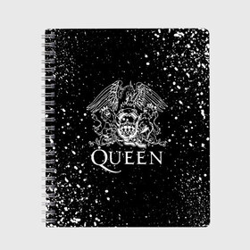 Тетрадь с принтом QUEEN в городе Новоалтайск, 100% бумага | 48 листов, плотность листов — 60 г/м2, плотность картонной обложки — 250 г/м2. Листы скреплены сбоку удобной пружинной спиралью. Уголки страниц и обложки скругленные. Цвет линий — светло-серый
 | queen | rock | брайан мэи | группа queen | группа квин | джон дикон | квин | королева | король | роджер тейлор | рок | фредди меркьюри