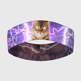 Повязка на голову 3D с принтом Котушка Теслы в городе Новоалтайск,  |  | cat | lightning | lightning cat | tesla | арт с котом | грозовой кошак | катушка теслы | кот | кот мем | котейка | котушка теслы | котяра | кошак | кошка | мем с котом | молнии | тесла