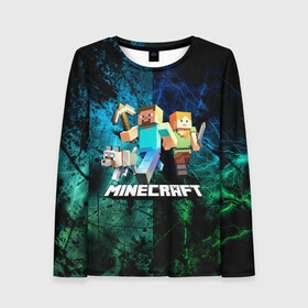 Женский лонгслив 3D с принтом Minecraft / Майнкрафт в городе Новоалтайск, 100% полиэстер | длинные рукава, круглый вырез горловины, полуприлегающий силуэт | creeper | earth | game | minecraft | minecraft earth | блоки | грифер | игры | квадраты | компьютерная игра | крипер | маинкрафт | майн | майнкравт | майнкрафт