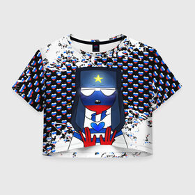 Женская футболка Crop-top 3D с принтом CountryHumans. в городе Новоалтайск, 100% полиэстер | круглая горловина, длина футболки до линии талии, рукава с отворотами | country | countryhumans | америка | дружба народов | контрихуменс | патриотизм | персонажи | родина | россия | страна | страна людей | сша | талерантность