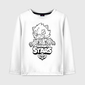 Детский лонгслив хлопок с принтом Brawl Stars LEON (раскраска) в городе Новоалтайск, 100% хлопок | круглый вырез горловины, полуприлегающий силуэт, длина до линии бедер | brawl | brawl stars | crow | leon | sally | shark | stars | акула | бравл | бравл старс | браво старс | игра | компьютерная | кров | леон | леон акула | раскраска | старс | шарк