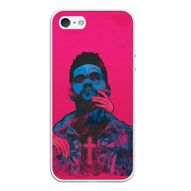 Чехол для iPhone 5/5S матовый с принтом The Weeknd в городе Новоалтайск, Силикон | Область печати: задняя сторона чехла, без боковых панелей | blinding lights | heartless | starboy | the weekend | уикенд