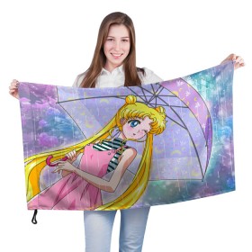 Флаг 3D с принтом Sailor Moon в городе Новоалтайск, 100% полиэстер | плотность ткани — 95 г/м2, размер — 67 х 109 см. Принт наносится с одной стороны | baby | bunny | girl | like | pink | sailormoon | usagi | вода капли | воин | волосы | глаза | девушка | дождь | зайчик | зонтик | котик | кролик | лето | луна | малышка | матроска | небо | облака | природа | радуга | розовый