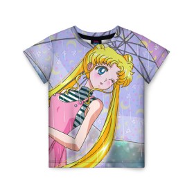 Детская футболка 3D с принтом Sailor Moon в городе Новоалтайск, 100% гипоаллергенный полиэфир | прямой крой, круглый вырез горловины, длина до линии бедер, чуть спущенное плечо, ткань немного тянется | baby | bunny | girl | like | pink | sailormoon | usagi | вода капли | воин | волосы | глаза | девушка | дождь | зайчик | зонтик | котик | кролик | лето | луна | малышка | матроска | небо | облака | природа | радуга | розовый