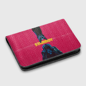 Картхолдер с принтом с принтом STARBOY в городе Новоалтайск, натуральная матовая кожа | размер 7,3 х 10 см; кардхолдер имеет 4 кармана для карт; | Тематика изображения на принте: blinding lights | heartless | starboy | the weekend | уикенд