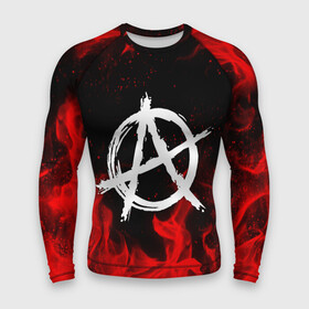 Мужской рашгард 3D с принтом АНАРХИЯ | ANARCHY RED FIRE в городе Новоалтайск,  |  | anarchy | riot | rock | анархия | бунт | знаки | музыка | панки | рок | символ