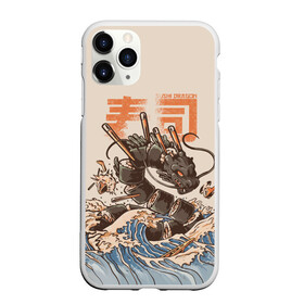Чехол для iPhone 11 Pro Max матовый с принтом Sushi dragon в городе Новоалтайск, Силикон |  | волны | дракон | суши | суши дракон | японские волны | японский дракон
