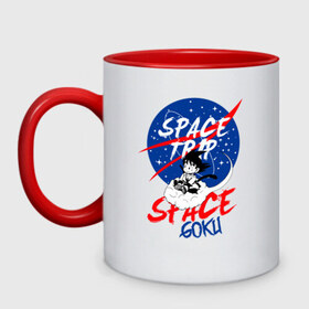 Кружка двухцветная с принтом Space trip в городе Новоалтайск, керамика | объем — 330 мл, диаметр — 80 мм. Цветная ручка и кайма сверху, в некоторых цветах — вся внутренняя часть | аниме | космическая | космос | наса | путешествие в космос