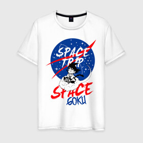 Мужская футболка хлопок с принтом Space trip в городе Новоалтайск, 100% хлопок | прямой крой, круглый вырез горловины, длина до линии бедер, слегка спущенное плечо. | Тематика изображения на принте: аниме | космическая | космос | наса | путешествие в космос