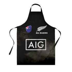 Фартук 3D с принтом ALL BLACKS в городе Новоалтайск, 100% полиэстер | общий размер — 65 х 85 см, ширина нагрудника — 26 см, горловина — 53 см, длина завязок — 54 см, общий обхват в поясе — 173 см. Принт на завязках и на горловине наносится с двух сторон, на основной части фартука — только с внешней стороны | all blacks | new zealandd | rugby | новая зеландия | олл блэкс | регби | хака