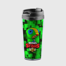 Термокружка-непроливайка с принтом BRAWL STARS LEON в городе Новоалтайск, внутренняя часть — пищевой пластик, наружная часть — прозрачный пластик, между ними — полиграфическая вставка с рисунком | объем — 350 мл, герметичная крышка | Тематика изображения на принте: 8 bit | 8 бит | bibi | brawl stars | crow | el brown | leon | leon shark | max | mr.p | sally leon | shark | stars | virus | werewolf | акула | биби | вирус | ворон | леон | оборотень | пингвин