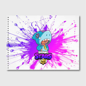 Альбом для рисования с принтом Brawl stars leon shark в городе Новоалтайск, 100% бумага
 | матовая бумага, плотность 200 мг. | Тематика изображения на принте: bea | bib | brawl stars | crow | el brown | leon | max | nita | sally leon | shark | акула | биа | биби | бравл старс | ворон | игра | леон | макс | нита | оборотень | салли леон | сэлли леон | шарк | эл браун