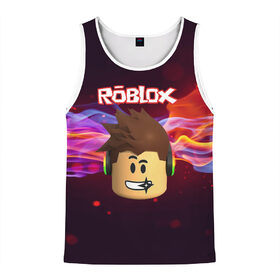 Мужская майка 3D с принтом ROBLOX в городе Новоалтайск, 100% полиэстер | круглая горловина, приталенный силуэт, длина до линии бедра. Пройма и горловина окантованы тонкой бейкой | game | gamer | logo | minecraft | roblox | simulator | игра | конструктор | лого | майнкрафт | симулятор | строительство | фигура