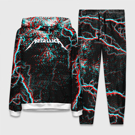 Женский костюм 3D (с толстовкой) с принтом METALLICA GLITCH STORM в городе Новоалтайск,  |  | metallica | rock | джеймс хэтфилд | джейсон ньюстед | дэйв мастейн | кирк хэмметт | клифф бёртон | ларс ульрих | металлика | музыка | роберт трухильо | рок