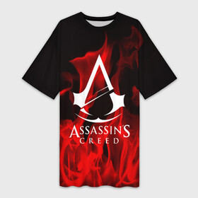 Платье-футболка 3D с принтом ASSASSIN S CREED в городе Новоалтайск,  |  | Тематика изображения на принте: black flag | brotherhood | chronicles | creed | game | origins | revelations | rogue | syndicate | unity | альтаир | ассасин | игры | кинжал | пираты
