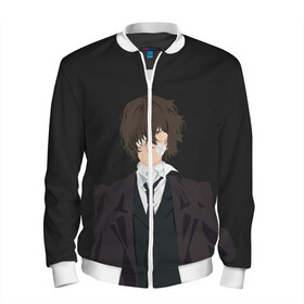 Мужской бомбер 3D с принтом Osamu Dazai в городе Новоалтайск, 100% полиэстер | застегивается на молнию, по бокам два кармана без застежек, по низу бомбера и на воротнике - эластичная резинка | Тематика изображения на принте: bungou | dazai | dogs | osamu | stray | асаму | бродячие псы | бродячих | дадзай | дазай | литературные гении | осаму | проза | псов