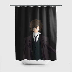 Штора 3D для ванной с принтом Osamu Dazai в городе Новоалтайск, 100% полиэстер | плотность материала — 100 г/м2. Стандартный размер — 146 см х 180 см. По верхнему краю — пластиковые люверсы для креплений. В комплекте 10 пластиковых колец | bungou | dazai | dogs | osamu | stray | асаму | бродячие псы | бродячих | дадзай | дазай | литературные гении | осаму | проза | псов