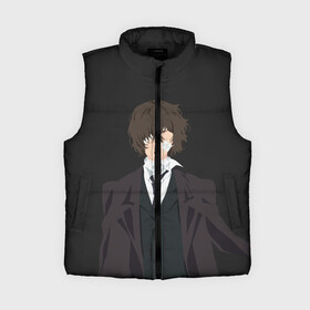 Женский жилет утепленный 3D с принтом Osamu Dazai в городе Новоалтайск,  |  | bungou | dazai | dogs | osamu | stray | асаму | бродячие псы | бродячих | дадзай | дазай | литературные гении | осаму | проза | псов