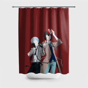 Штора 3D для ванной с принтом Atsushi Nakajima & Osamu Dazai в городе Новоалтайск, 100% полиэстер | плотность материала — 100 г/м2. Стандартный размер — 146 см х 180 см. По верхнему краю — пластиковые люверсы для креплений. В комплекте 10 пластиковых колец | atsushi | bungou | dazai | dogs | nakajima | osamu | stray | атсуши | ацуси | ацуши | бродячие псы | бродячих | дазай | литературные гении | накаджима | накадзима | осаму | проза | псов