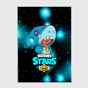 Постер с принтом Brawl stars leon shark. в городе Новоалтайск, 100% бумага
 | бумага, плотность 150 мг. Матовая, но за счет высокого коэффициента гладкости имеет небольшой блеск и дает на свету блики, но в отличии от глянцевой бумаги не покрыта лаком | bea | bib | brawl stars | crow | el brown | leon | max | nita | sally leon | shark | акула | биа | биби | бравл старс | ворон | игра | леон | макс | нита | оборотень | салли леон | сэлли леон | шарк | эл браун