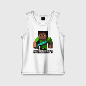 Детская майка хлопок с принтом MINECRAFT в городе Новоалтайск,  |  | Тематика изображения на принте: creeper | game | minecraft | блоки | игра | квадраты | компьютерная игра | крипер | майнкрафт