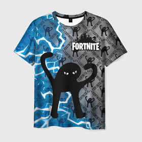 Мужская футболка 3D с принтом ЪУЪ FORTNITE в городе Новоалтайск, 100% полиэфир | прямой крой, круглый вырез горловины, длина до линии бедер | fortnait | гроза | грозовой fortnite | грозовой кот | грозовой котяра | грозовой кошак | грозовой фортнайт | грозовой ъуъ | кот | котик | котяра | кошак | мем | молния | фортнайт | ъуъ | ъуъ fortnite | ъуъ фортнайт