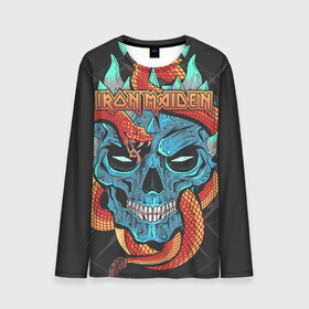 Мужской лонгслив 3D с принтом Iron Maiden в городе Новоалтайск, 100% полиэстер | длинные рукава, круглый вырез горловины, полуприлегающий силуэт | 80s | hardrock | heavy | iron | maiden | metal | pop | steve harris | the final frontier | uk | айрон | группа | железная дева | метал | мэйден | хеви
