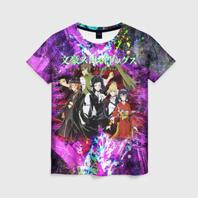 Женская футболка 3D с принтом Bungou Stray Dogs color в городе Новоалтайск, 100% полиэфир ( синтетическое хлопкоподобное полотно) | прямой крой, круглый вырез горловины, длина до линии бедер | anime | bungou | bungou stray dogs | dogs | stray | аниме | бродячий пес | великий из бродячих псов | манга