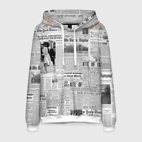 Мужская толстовка 3D с принтом Газета Newspaper в городе Новоалтайск, 100% полиэстер | двухслойный капюшон со шнурком для регулировки, мягкие манжеты на рукавах и по низу толстовки, спереди карман-кенгуру с мягким внутренним слоем. | america | americans | chicago | new york times | newspaper | newspapers | tribune | wahintgon post | американские | газета | газетная | газеты | из газет | модная | модный | сша | трибьют
