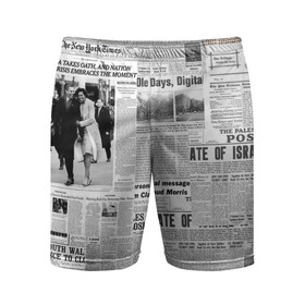 Мужские шорты спортивные с принтом Газета Newspaper в городе Новоалтайск,  |  | america | americans | chicago | new york times | newspaper | newspapers | tribune | wahintgon post | американские | газета | газетная | газеты | из газет | модная | модный | сша | трибьют