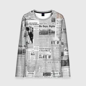 Мужской лонгслив 3D с принтом Газета Newspaper в городе Новоалтайск, 100% полиэстер | длинные рукава, круглый вырез горловины, полуприлегающий силуэт | america | americans | chicago | new york times | newspaper | newspapers | tribune | wahintgon post | американские | газета | газетная | газеты | из газет | модная | модный | сша | трибьют