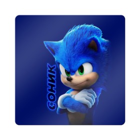 Магнит виниловый Квадрат с принтом SONIC в городе Новоалтайск, полимерный материал с магнитным слоем | размер 9*9 см, закругленные углы | Тематика изображения на принте: hedgehog | metal sonic | silver | silver the hedgehog | sonic | sonic boom | sonic the hedgehog | еж | ёж сонник | ежик | игры | кино | соник | соник в кино | фильм