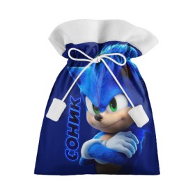 Подарочный 3D мешок с принтом SONIC в городе Новоалтайск, 100% полиэстер | Размер: 29*39 см | Тематика изображения на принте: hedgehog | metal sonic | silver | silver the hedgehog | sonic | sonic boom | sonic the hedgehog | еж | ёж сонник | ежик | игры | кино | соник | соник в кино | фильм