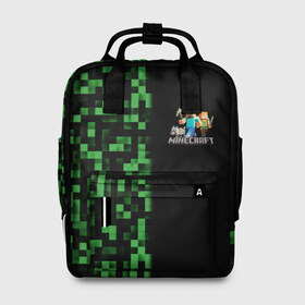 Женский рюкзак 3D с принтом MINECRAFT в городе Новоалтайск, 100% полиэстер | лямки с регулируемой длиной, сверху ручки, чтобы рюкзак нести как сумку. Основное отделение закрывается на молнию, как и внешний карман. Внутри два дополнительных кармана, один из которых закрывается на молнию. По бокам два дополнительных кармашка, куда поместится маленькая бутылочка
 | creeper | game | minecraft | блоки | игра | квадраты | компьютерная игра | крипер | майнкрафт