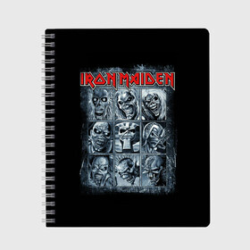 Тетрадь с принтом Iron Maiden в городе Новоалтайск, 100% бумага | 48 листов, плотность листов — 60 г/м2, плотность картонной обложки — 250 г/м2. Листы скреплены сбоку удобной пружинной спиралью. Уголки страниц и обложки скругленные. Цвет линий — светло-серый
 | 80s | hardrock | heavy | iron | maiden | metal | pop | steve harris | the final frontier | uk | айрон | группа | железная дева | метал | мэйден | хеви