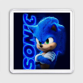 Магнит 55*55 с принтом SONIC в городе Новоалтайск, Пластик | Размер: 65*65 мм; Размер печати: 55*55 мм | Тематика изображения на принте: hedgehog | metal sonic | silver | silver the hedgehog | sonic | sonic boom | sonic the hedgehog | еж | ёж сонник | ежик | игры | кино | соник | соник в кино | фильм