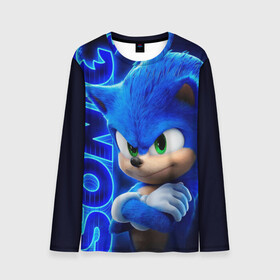 Мужской лонгслив 3D с принтом SONIC в городе Новоалтайск, 100% полиэстер | длинные рукава, круглый вырез горловины, полуприлегающий силуэт | hedgehog | metal sonic | silver | silver the hedgehog | sonic | sonic boom | sonic the hedgehog | еж | ёж сонник | ежик | игры | кино | соник | соник в кино | фильм