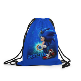 Рюкзак-мешок 3D с принтом SONIC в городе Новоалтайск, 100% полиэстер | плотность ткани — 200 г/м2, размер — 35 х 45 см; лямки — толстые шнурки, застежка на шнуровке, без карманов и подкладки | hedgehog | metal sonic | silver | silver the hedgehog | sonic | sonic boom | sonic the hedgehog | еж | ёж сонник | ежик | игры | кино | соник | соник в кино | фильм