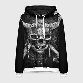 Мужская толстовка 3D с принтом Iron Maiden в городе Новоалтайск, 100% полиэстер | двухслойный капюшон со шнурком для регулировки, мягкие манжеты на рукавах и по низу толстовки, спереди карман-кенгуру с мягким внутренним слоем. | Тематика изображения на принте: 80s | hardrock | heavy | iron | maiden | metal | pop | steve harris | the final frontier | uk | айрон | бас | британия | брюс дикинсон | гитара | группа | железная дева | метал | мэйден | нико макбрэйн | рок | стив харрис | хеви