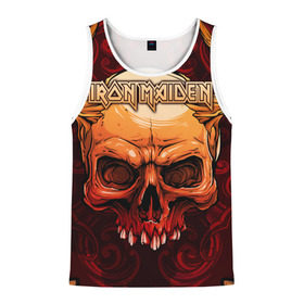 Мужская майка 3D с принтом Iron Maiden в городе Новоалтайск, 100% полиэстер | круглая горловина, приталенный силуэт, длина до линии бедра. Пройма и горловина окантованы тонкой бейкой | Тематика изображения на принте: 80s | hardrock | heavy | iron | maiden | metal | pop | steve harris | the final frontier | uk | айрон | группа | железная дева | метал | мэйден | хеви