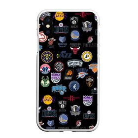 Чехол для iPhone XS Max матовый с принтом NBA Pattern в городе Новоалтайск, Силикон | Область печати: задняя сторона чехла, без боковых панелей | Тематика изображения на принте: basketball | boston celtics | brooklyn nets | nba | new york knicks | philadel | toronto raptors | баскетбол | бостон селтикс | бруклин нетс | нба | нью йорк никс | спорт | торонто рэпторс | филадельфия 76ерс