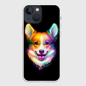 Чехол для iPhone 13 mini с принтом Корги в городе Новоалтайск,  |  | Тематика изображения на принте: animal | animals | corgi | dog | dogs | glitch | глитч | животные | звери | картинка | картинки | корги | ми | милота | милый | пес | прикольная | прикольные | собака | собачка