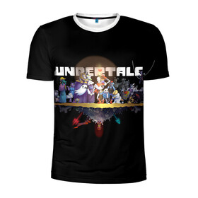 Мужская футболка 3D спортивная с принтом Undertale. в городе Новоалтайск, 100% полиэстер с улучшенными характеристиками | приталенный силуэт, круглая горловина, широкие плечи, сужается к линии бедра | asriel dreemurr | chara | frisk | sans | undertale | азриэль дримурр | андертейл | андрайн | гастер | меттатон | санс | фриск | чара
