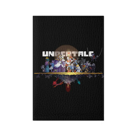 Обложка для паспорта матовая кожа с принтом Undertale. в городе Новоалтайск, натуральная матовая кожа | размер 19,3 х 13,7 см; прозрачные пластиковые крепления | Тематика изображения на принте: asriel dreemurr | chara | frisk | sans | undertale | азриэль дримурр | андертейл | андрайн | гастер | меттатон | санс | фриск | чара
