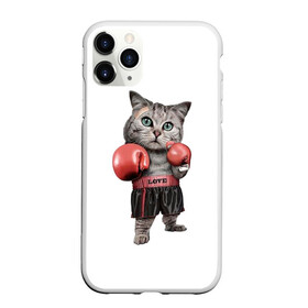 Чехол для iPhone 11 Pro Max матовый Кот боксёр: в городе Новоалтайск, Силикон | | арт | животные | искусство | картинка | рисунок