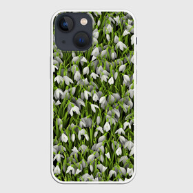 Чехол для iPhone 13 mini с принтом Подснежники в городе Новоалтайск,  |  | 8 марта | букет | весенний | весна | клумба | паттерн | подарок | подснежник | растение | цветочный | цветы. цветок