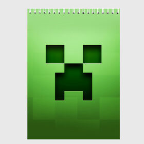 Скетчбук с принтом MINECRAFT в городе Новоалтайск, 100% бумага
 | 48 листов, плотность листов — 100 г/м2, плотность картонной обложки — 250 г/м2. Листы скреплены сверху удобной пружинной спиралью | block | creeper | cube | minecraft | pixel | блок | геометрия | крафт | крипер | кубики | майнкрафт | пиксели