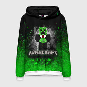 Мужская толстовка 3D с принтом MINECRAFT в городе Новоалтайск, 100% полиэстер | двухслойный капюшон со шнурком для регулировки, мягкие манжеты на рукавах и по низу толстовки, спереди карман-кенгуру с мягким внутренним слоем. | block | creeper | cube | minecraft | pixel | блок | геометрия | крафт | крипер | кубики | майнкрафт | пиксели