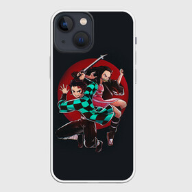 Чехол для iPhone 13 mini с принтом Тандзиро и Незуко Камадо в городе Новоалтайск,  |  | Тематика изображения на принте: demon slayer | demon slayer: kimetsu no yaiba | kimetsu | kimetsu no yaiba | nezuko | shinobu | slayer | tanjiro | клинок рассекающий демонов | незуко | танджиро | шинобу кочо