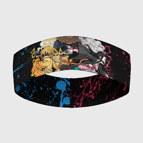 Повязка на голову 3D с принтом Kimetsu no yaiba красносиние брызги в городе Новоалтайск,  |  | demon slayer | demon slayer: kimetsu no yaiba | kimetsu | kimetsu no yaiba | nezuko | shinobu | slayer | tanjiro | клинок рассекающий демонов | незуко | танджиро | шинобу кочо